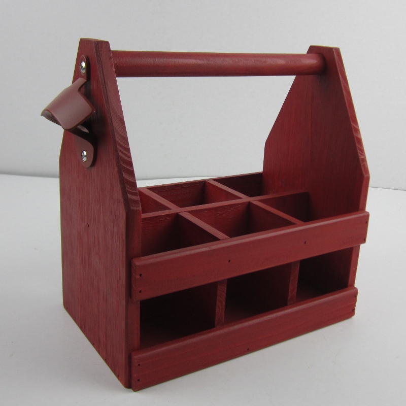 6-Πακ Wooden Beer Carrier Beer Bottle Caddy με Opener