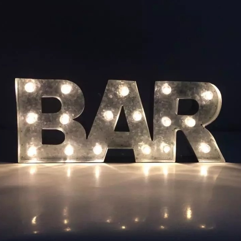 3D LED Metal Tin Bar Sign LED Letter Sign Marquee Letter Light Lamp για Bar Cafe Shop